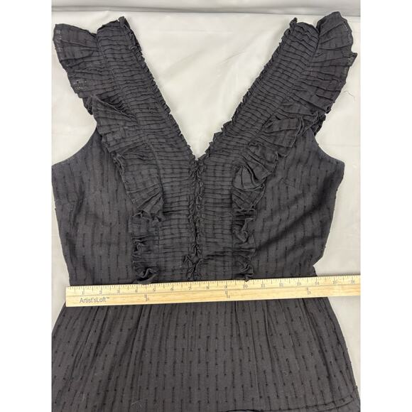 BTB Los Angeles Tiered Ruffle Maxi Dress Size Small Black Boho Dark Romantic - Picture 7 of 16